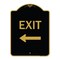 Signmission Designer Series Sign Exit W/ Left Arrow 2, Black & Gold Aluminum Sign, 18" H, 24" L, BG-1824-24049 A-DES-BG-1824-24049 - alternate 1